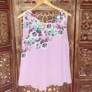 Anthropologie Floral Flowy Top Size S